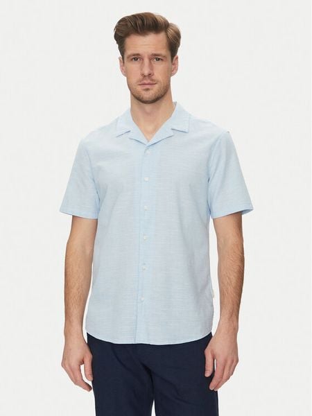Blend Koszula 20717676 Błękitny Regular Fit. Niebieskie koszule męskie Blend, m, bez wzorów, z bawełny, bez kołnierzyka, bez ramiączek. Za 99.99 zł.
