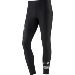 Spodnie w kolorze czarnym do biegania. Czarne spodnie dresowe męskie Under Armour, z materiału. W wyprzedaży za 164.95 zł.