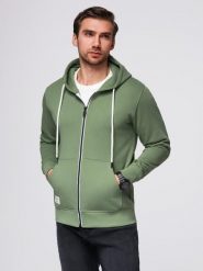 Bluza męska dresowa BASIC rozpinana z kapturem - zielona V3 - Rozmiar: L. Zielone bluzy z kapturem męskie Ombre Clothing, l, z aplikacjami, z bawełny, z kapturem. W wyprzedaży za 157.49 zł.