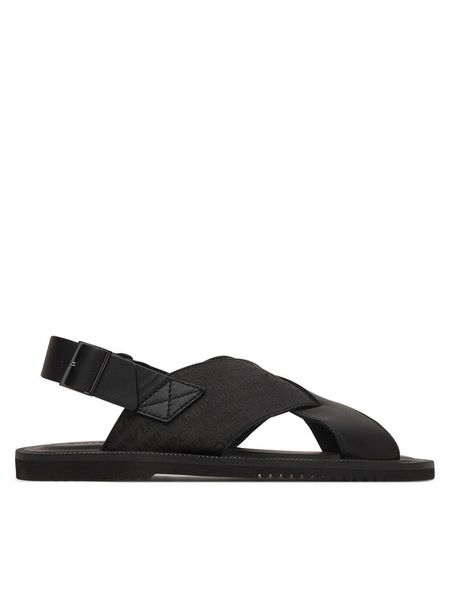 Emporio Armani Sandały EM004323 AF25617 MC012 Czarny. Czarne sandały męskie Emporio Armani, ze skóry, bez zapięcia. Za 1,069.00 zł.