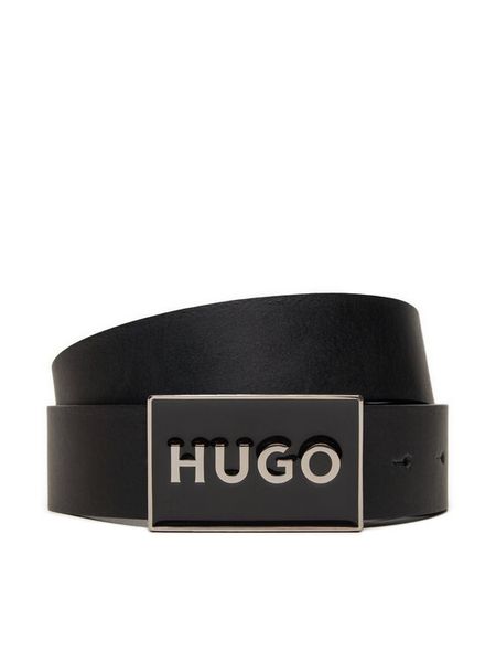 Hugo Pasek Męski Gedes 50522861 Czarny. Czarne paski męskie Hugo, bez wzorów, ze skóry. Za 219.99 zł.