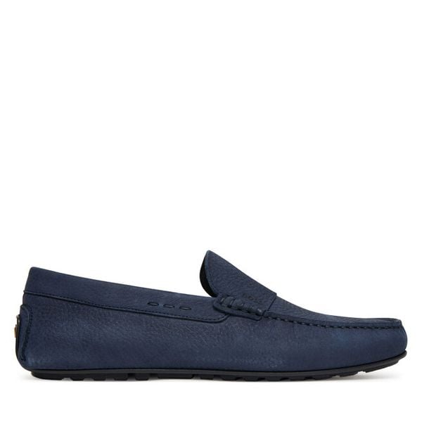 Mokasyny BOSS. Niebieskie mokasyny męskie Boss, bez zapięcia. Za 559.99 zł.