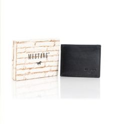 MUSTANG UDINE WALLET MĘSKI SKÓRZANY PORTFEL PREMIUM POJEMNY NA KARTY SKÓRA TG1060R01/791 40mm Gürtel Q.2647 0791 BLACK. Czarne portfele męskie Mustang, bez wzorów, ze skóry. Za 129.99 zł.