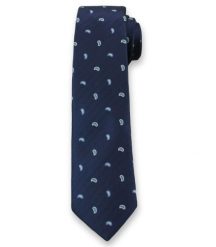 Krawat Męski ze Wzorem PAISLEY - 6 cm - Angelo di Monti, Ciemny Granatowy. Niebieskie krawaty i muchy męskie Angelo di Monti, bez wzorów. Za 45.00 zł.