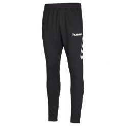 Spodnie dresowe sportowe męskie Hummel Core Poly Pant. Czarne długie spodnie sportowe męskie HUMMEL, bez wzorów, z dresówki. Za 191.00 zł.