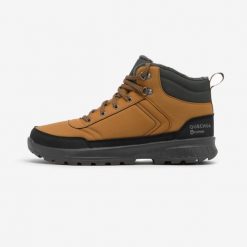 Buty turystyczne męskie Quechua NH100 Mid. Brązowe buty trekkingowe męskie QUECHUA, na zimę, bez wzorów, sportowe, przed kolano, bez obcasa, bez zapięcia. Za 149.99 zł.
