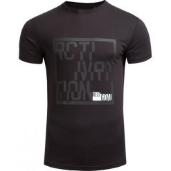 T-shirt męski TSM607 - CZARNY - Outhorn. Czarne t-shirty męskie Outhorn, z bawełny. W wyprzedaży za 27.99 zł.