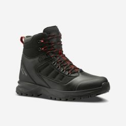 Buty turystyczne męskie Quechua MH500 Mid wodoodporne. Czarne buty trekkingowe męskie QUECHUA, na zimę, bez wzorów, sportowe, bez obcasa, bez zapięcia. Za 349.99 zł.