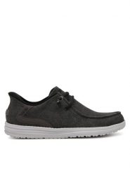 Skechers Mokasyny Melson-Coronado 210959/BKGY Czarny. Czarne mokasyny męskie Skechers, z materiału, bez zapięcia. Za 229.99 zł.