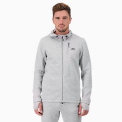 Kurtka męska z kapturem wodoodporna do biegania NEOTECH JACKET. Szare kurtki męskie BODYCROSS, m, bez wzorów, z materiału, bez ramiączek, z kapturem. Za 640.99 zł.