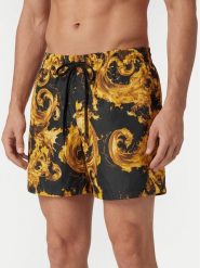 Versace Jeans Szorty sportowe 80GAD11D Czarny Regular Fit. Czarne szorty sportowe męskie Versace Jeans, bez wzorów, z jeansu, sportowe. Za 969.99 zł.