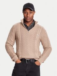 Tommy Jeans Sweter DM0DM22103 Brązowy Regular Fit. Brązowe kardigany męskie Tommy Jeans, m, bez wzorów, z bawełny, bez ramiączek. Za 559.99 zł.