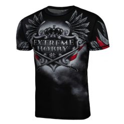 Koszulka Męska Rashguard MMA na Siłownię EXTREME HOBBY HUSARZ. Czarne bielizna termoaktywna męska EXTREME HOBBY, m, bez wzorów, z bawełny, bez ramiączek, do biegania. Za 199.00 zł.