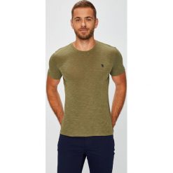 U.S. Polo - T-shirt. Szare koszulki polo męskie U.S. Polo, z bawełny, z okrągłym kołnierzem. W wyprzedaży za 159.90 zł.