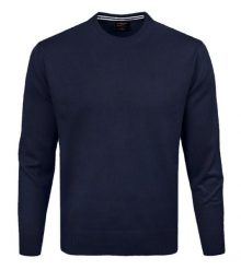 Wełniany Sweter, Okrągły Dekolt (U-Neck) - Pako Jeans - Granatowy. Niebieskie kardigany męskie Pako Jeans, l, bez wzorów, z jeansu, bez ramiączek. Za 169.00 zł.