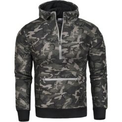 Bluza męska kangurka zielone moro Recea. Zielone bluzy z kapturem męskie Recea, m, bez wzorów, z bawełny, z kapturem. Za 53.78 zł.