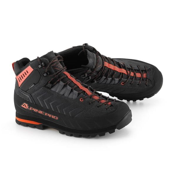 Buty wysokie trekkingowe unisex Alpine Pro None Vibram. Szare buty trekkingowe męskie Alpine Pro, bez wzorów, sportowe, bez obcasa, bez zapięcia. W wyprzedaży za 729.00 zł.