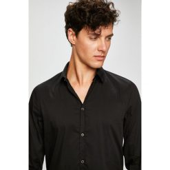 Trussardi Jeans - Koszula Colla. Czarne koszule męskie TRUSSARDI JEANS, z bawełny, z klasycznym kołnierzykiem, z długim rękawem. Za 319.90 zł.