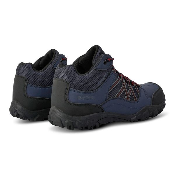 Buty trekkingowe męskie Edgepoint Mid Regatta. Niebieskie buty trekkingowe męskie Regatta, bez wzorów, bez zapięcia. W wyprzedaży za 219.50 zł.