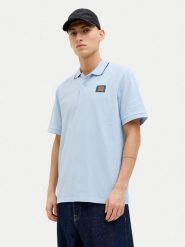 Jack & Jones Polo Hudson 12269238 Błękitny Regular Fit. Niebieskie koszulki polo męskie Jack & Jones, m, bez wzorów, z bawełny, bez kołnierzyka, bez ramiączek. Za 59.99 zł.