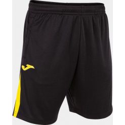 Szorty Joma VII dla Sportowców w Czarnym i Żółtym. Czarne szorty sportowe męskie Joma, bez wzorów, z poliesteru, sportowe. W wyprzedaży za 99.30 zł.
