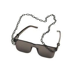 Prostokątne Okulary Przeciwsłoneczne Unisex Adult 105 Z Łańcuszkiem. Czarne okulary przeciwsłoneczne męskie Urban Classics, bez wzorów, sportowe, prostokątne. Za 84.99 zł.