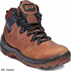 Buty trekkingowe męskie CERVA TOP TREKKING MONVISO S3 SRC - Trzewiki ochronne, stalowy podnosek, wkładka antyprzebiciowa, podeszwa TPU odporna na olej. Brązowe buty trekkingowe męskie CERVA, bez wzorów, bez obcasa, bez zapięcia. Za 293.79 zł.