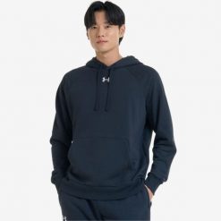 Bluza z kapturem unisex UA Rival Fleece. Czarne bluzy nierozpinane męskie Under Armour, s, bez wzorów, z kapturem. Za 269.99 zł.