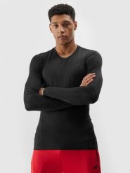 4F Longsleeve treningowy z materiału z recyklingu męski - czarny XXL. Czarne koszulki męskie z długim rękawem 4f, m, bez wzorów, z dzianiny, klasyczne, bez kołnierzyka, bez ramiączek. W wyprzedaży za 69.99 zł.