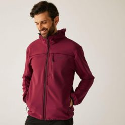 Kurtka męska softshell przeciwdeszczowy Ossek. Brązowe kurtki softshell męskie Regatta, m, bez wzorów, z materiału, bez kaptura, trekkingowe. W wyprzedaży za 249.99 zł.