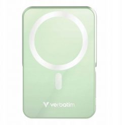Verbatim, powerbank z �adowaniem bezprzewodowym, 5V, �adowanie telefonu, 32259, 10 000mAh, Mocowanie magnetyczne, zielona. Zielone powerbanki Verbatim. Za 195.32 zł.
