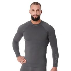 Bluza męska termoaktywna Brubeck EXTREME THERMO. Szare bielizna termoaktywna męska Brubeck, m, bez wzorów, z elastanu, bez ramiączek, do biegania. Za 197.99 zł.