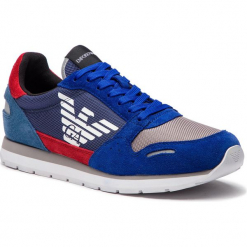 Sneakersy EMPORIO ARMANI - X4X215 XL200 D004 Prus.Blu/Scarl/Ming. Niebieskie buty sportowe na co dzień męskie Emporio Armani, z materiału. Za 709.00 zł.
