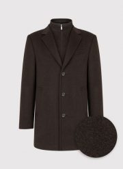 PAKO LORENTE – Brązowy płaszcz męski z odpinaną stójką. Brązowe płaszcze męskie Pako Lorente, na jesień, m, bez wzorów, z poliesteru, bez kaptura. Za 999.99 zł.