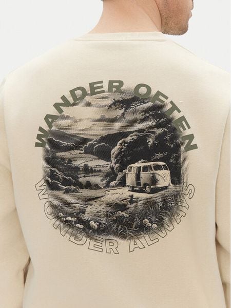 Hunter Bluza May HARM0058251 Beżowy Relaxed Fit. Brązowe bluzy nierozpinane męskie Hunter, m, bez wzorów, z bawełny, bez ramiączek, bez kaptura. Za 119.99 zł.