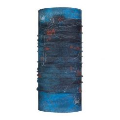 Chusta na szyję dla dorosłych Buff Coolnet UV+®. Niebieskie szaliki męskie Buff, bez wzorów, z denimu, sportowe. Za 99.90 zł.