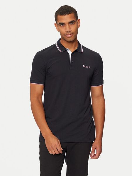 Boss Polo Paddy Pro 50469102 Granatowy Regular Fit. Niebieskie koszulki polo męskie Boss, m, bez wzorów, z bawełny, bez kołnierzyka, bez ramiączek. Za 419.99 zł.