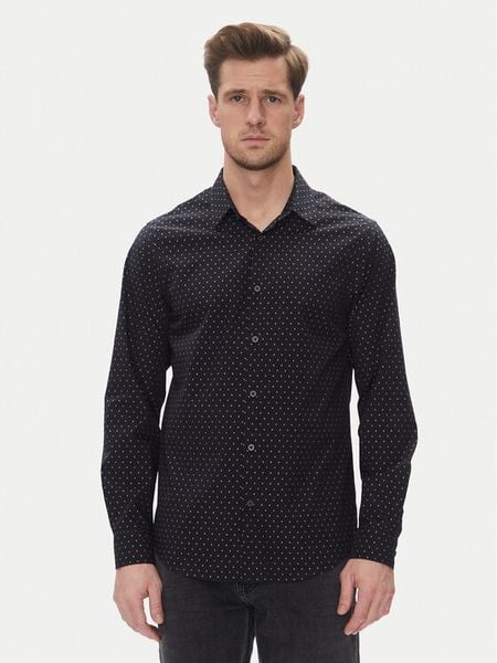 Armani Exchange Koszula XM000719 AF13206 FB064 Granatowy Regular Fit. Niebieskie koszule męskie Armani Exchange, m, bez wzorów, z bawełny, bez kołnierzyka, bez ramiączek. Za 239.99 zł.