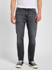 MĘSKIE SPODNIE JEANSOWE LEE AUSTIN DARK SMOKE 112355803. Szare jeansy męskie Lee, bez wzorów, z bawełny, eleganckie. W wyprzedaży za 159.99 zł.