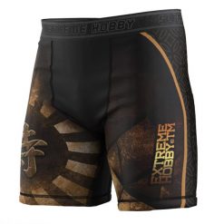 Spodenki Vale Tudo do MMA męskie EXTREME HOBBY BUSHIDO. Czarne szorty sportowe męskie EXTREME HOBBY, bez wzorów, z elastanu, sportowe. Za 179.00 zł.