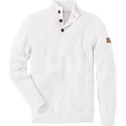 Sweter Slim Fit bonprix biel wełny. Swetry męskie marki bonprix. Za 109.99 zł.