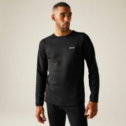 Bielizna męska termoaktywna komplet Thermal. Czarna bielizna termoaktywna męska Regatta, m, bez wzorów, z dzianiny, bez ramiączek. W wyprzedaży za 119.99 zł.