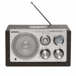 Radio Orava RR-29 A radio, 1 x 3,5W, AM / FM radio, USB, wejście AUX, karta SD, brązowy / srebrny. Brązowe radia Orava. Za 178.37 zł.