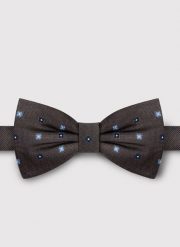 PAKO LORENTE – Brązowa mucha w kwiatki. Brązowe krawaty i muchy męskie Pako Lorente, bez wzorów, z poliesteru, eleganckie. Za 99.99 zł.