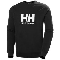 Bluza Helly Hansen Logo Crew 2.0. Czarne bluzy nierozpinane męskie Helly Hansen, m, bez wzorów, z bawełny, bez ramiączek, bez kaptura. W wyprzedaży za 274.25 zł.