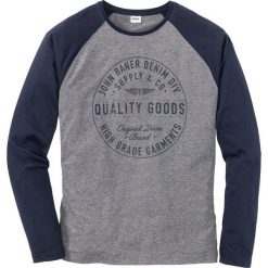 Shirt z długim rękawem Regular Fit bonprix szary melanż - ciemnoniebieski. Koszulki męskie z długim rękawem marki 4f. Za 44.99 zł.