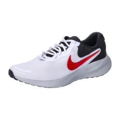 Buty sportowe Nike Revolution 7 Biały/Czarny/Photon Dust/Fire Red. Białe buty do biegania męskie Nike, bez wzorów, z materiału, bez zapięcia, do biegania, nike revolution. Za 276.55 zł.