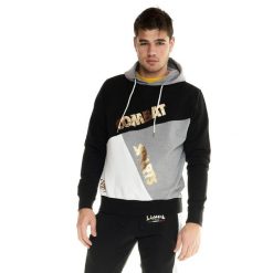 Bluza męska Leone z blokiem kolorów Winter Gold. Czarne bluzy nierozpinane męskie LEONE 1947 APPAREL, l, bez wzorów, z tkaniny, sportowe, bez ramiączek, bez kaptura. W wyprzedaży za 163.40 zł.