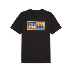 Koszulka sportowa męska Puma Graphics Box. Czarne t-shirty sportowe męskie Puma, m, bez wzorów, sportowe, bez ramiączek. Za 67.99 zł.