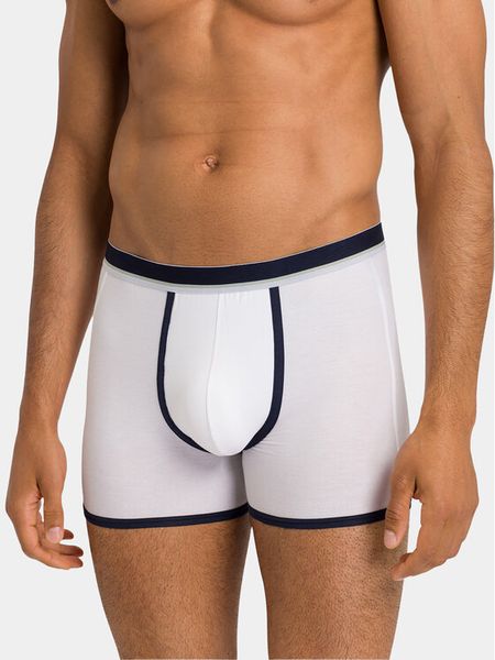 Hanro Bokserki 73211 Biały. Białe bokserki męskie Hanro, l, bez wzorów, z bawełny. Za 149.99 zł.